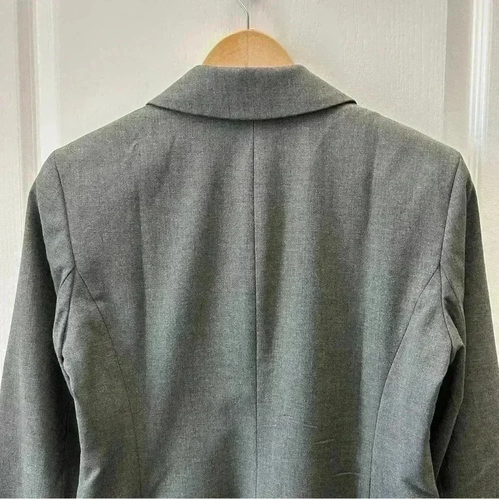 Michael Kors Grey Blazer Fitted Single Breasted Classic Size 4 - Picture 8 of 16
